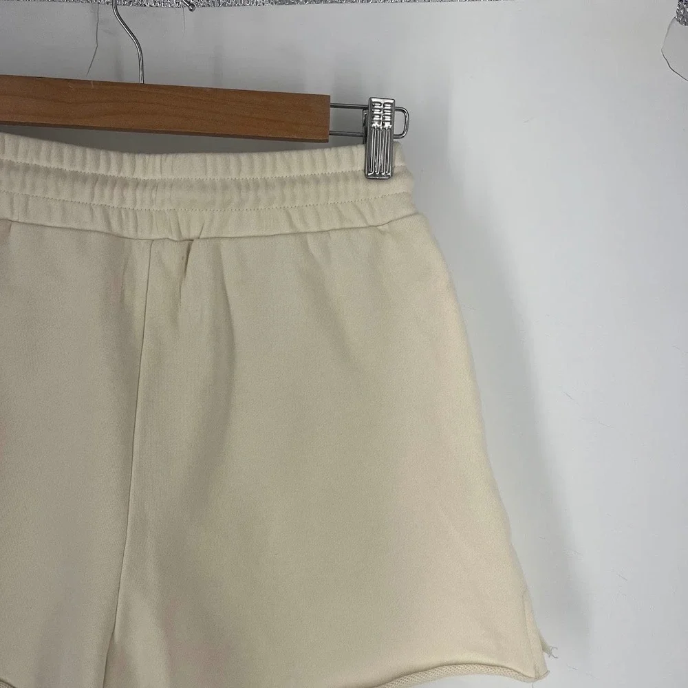 Things Between Cream Smiley Face Cotton Sweat Shorts TBP483 Womens‎ Small